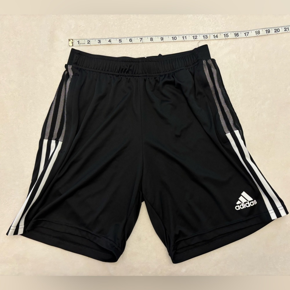 Adidas Men's Black and White Athletic Shorts